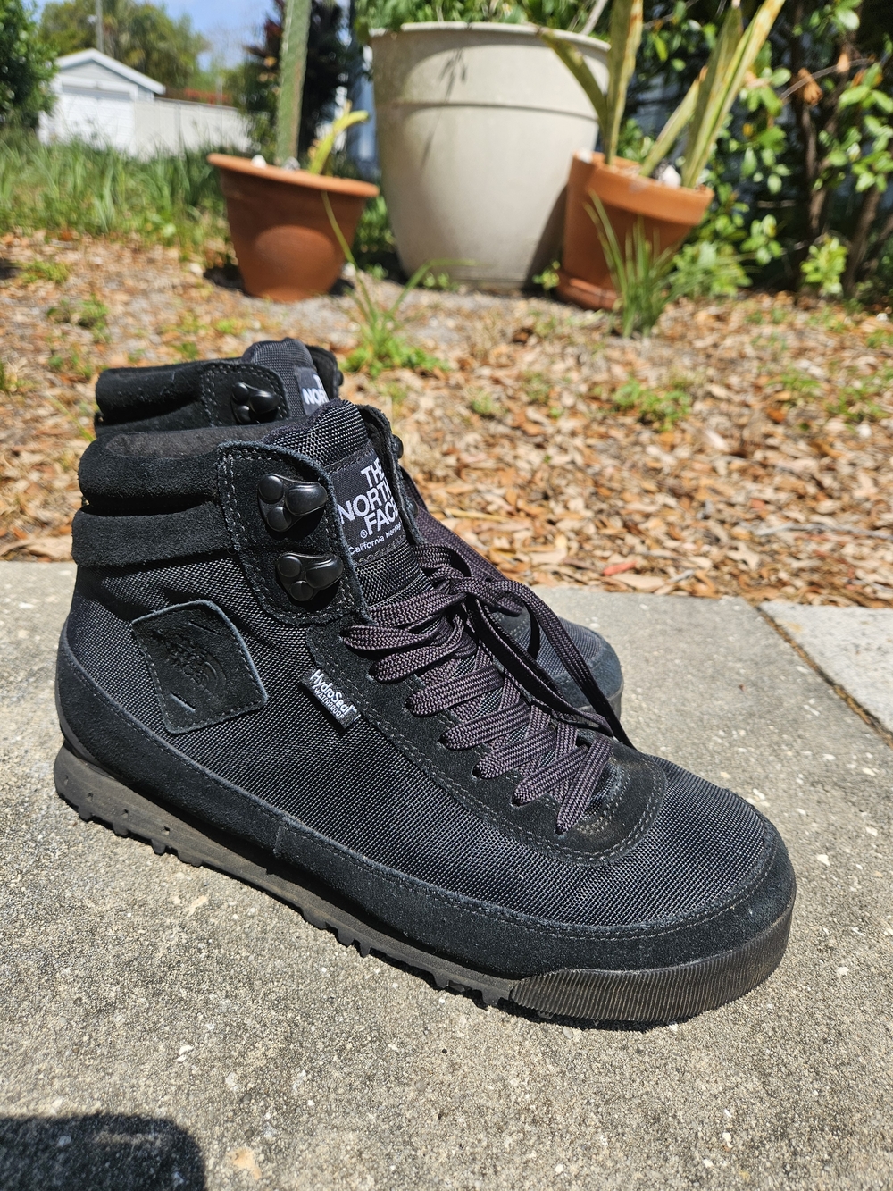 North Face Black High-Top Waterproof Hiking Boots
